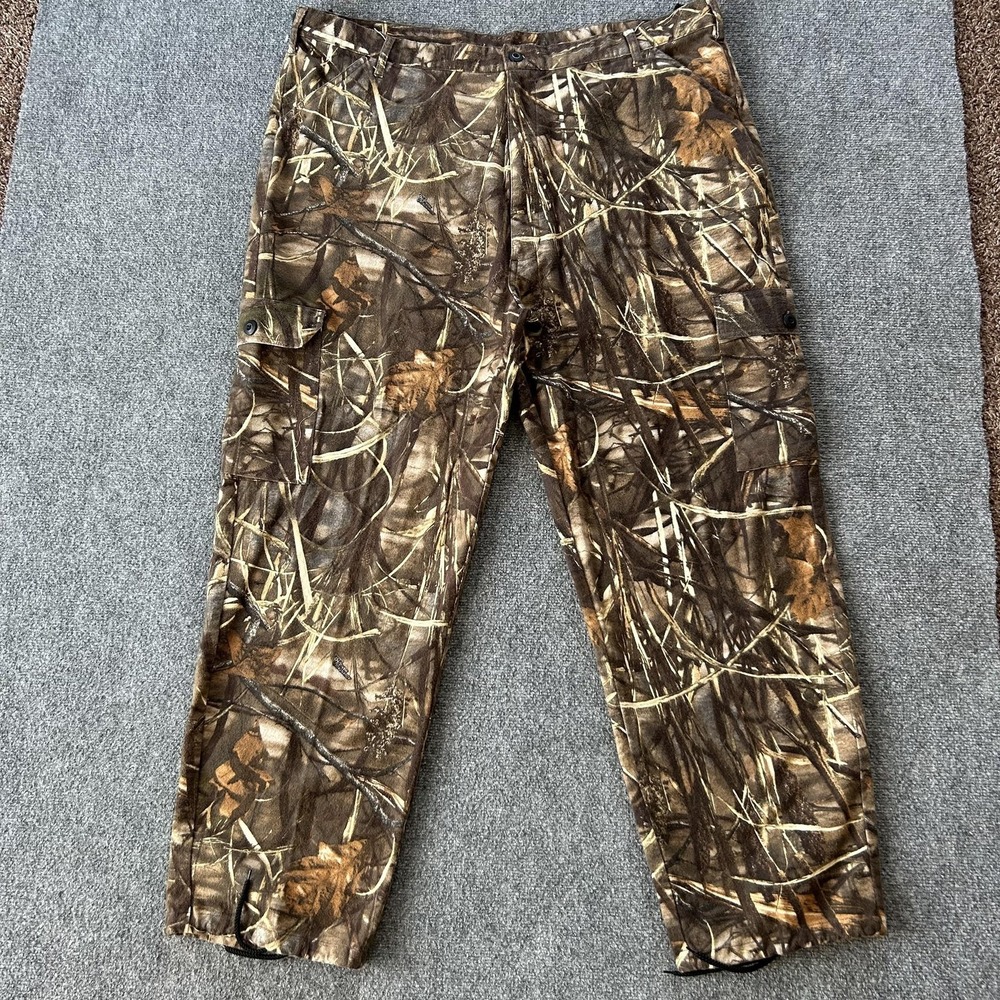 10X Pants Mens 46x32 Brown Advantage Max-4 HD Camo Cargo Fleece Hunting‎